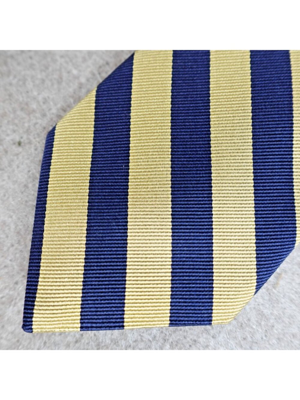 Brooks Brothers Tie Yellow Blue Striped Repp Regimental Made in USA